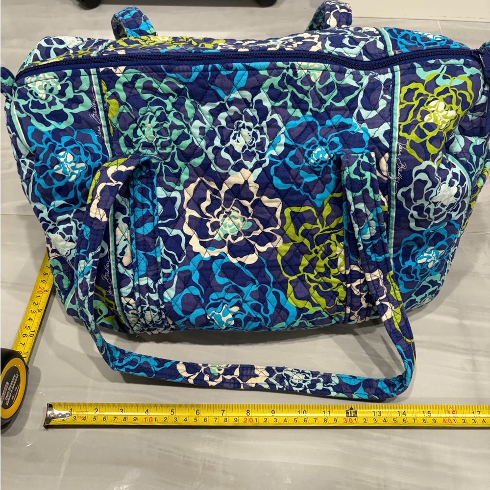 Vera Bradley Floral Quilted Tote Bag - Blue and Green